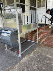 Amramp of Maryland installed this vertical platform lift at a customers home in Oxon Hill, MD