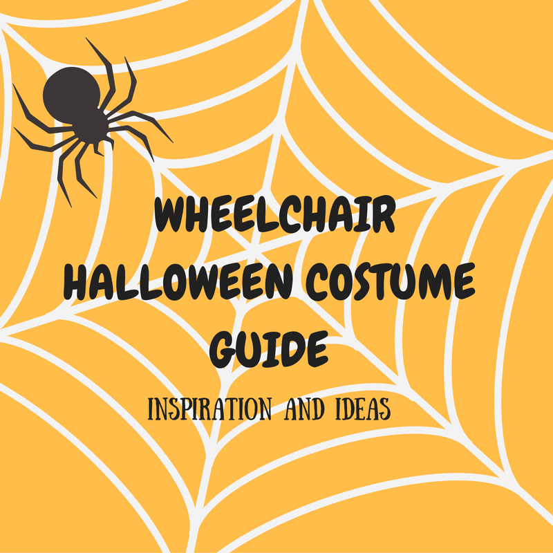 Wheelchair Halloween costume banner with spider image at Randolph, MA