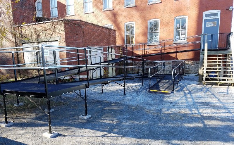 The wheelchair ramp installed in keystone military space at Randolph, MA