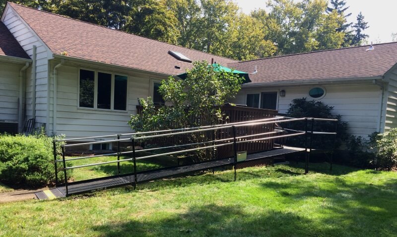 The Northern NJ Amramp team installed this accessibility ramp in front of a client's home.