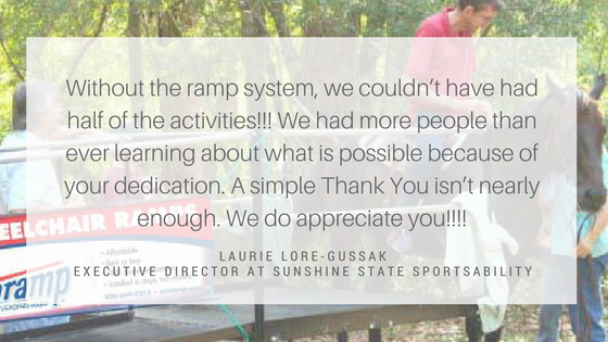 the banner of Amramp Client Testimony with Sunshine State Sports Ability at Randolph, MA