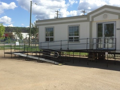 The portable wheelchair ramp in waiting room with at Randolph, MA