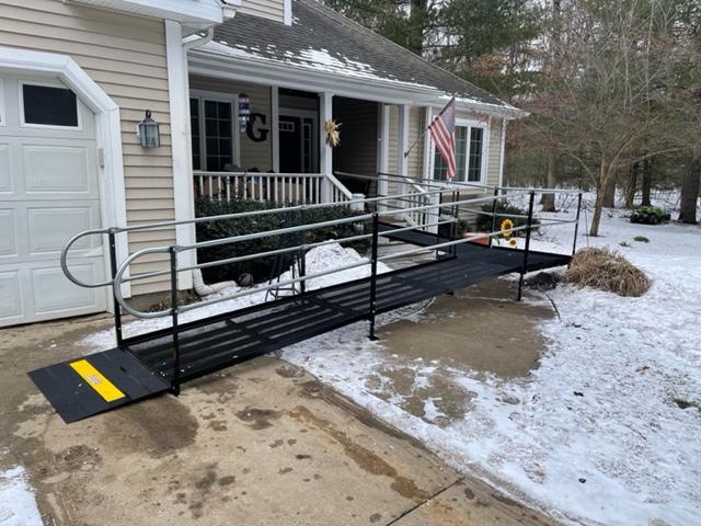 wheelchair ramp leading to a residential building