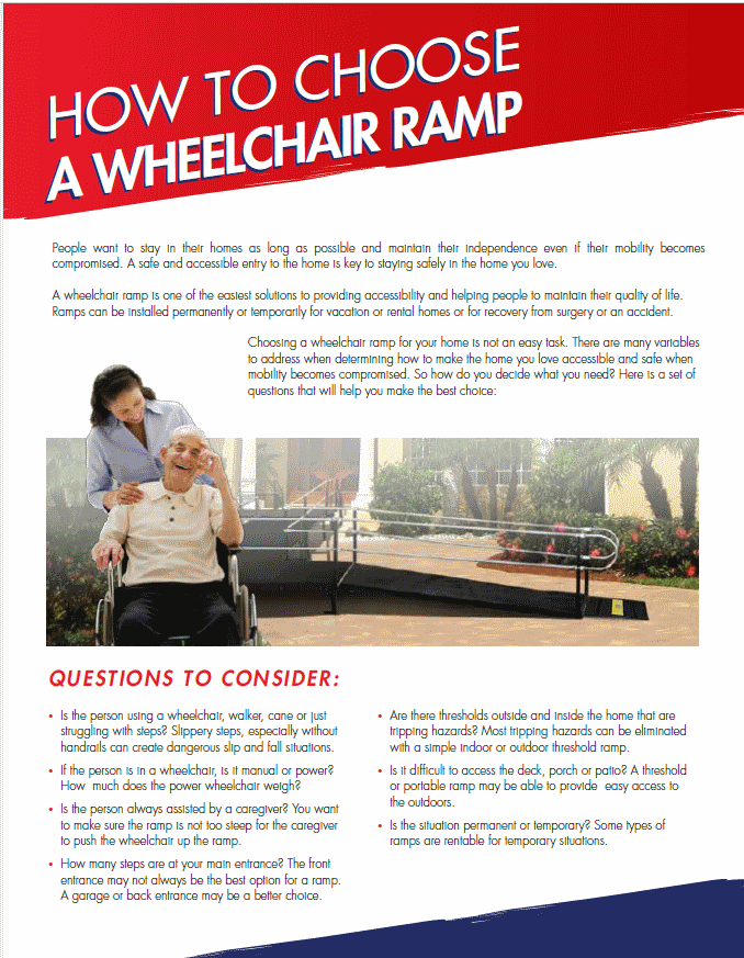 Download this great guide for your clients to choose the ramp that best meets their needs.
