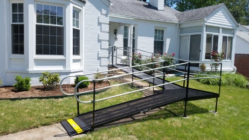 Brian Randolph and the Amramp St. Louis team installed this residential wheelchair ramp in a University City, MO home.