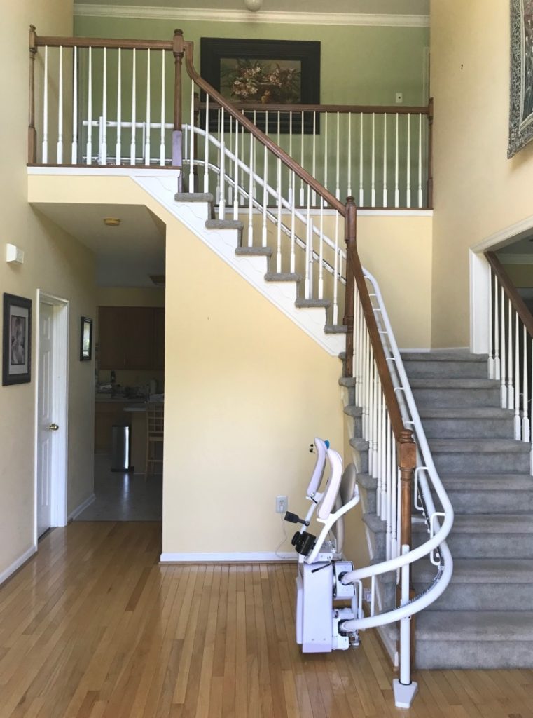 This stairlift was installed at a beautiful North Wales, PA home by Nick and the Amramp Philadelphia team.