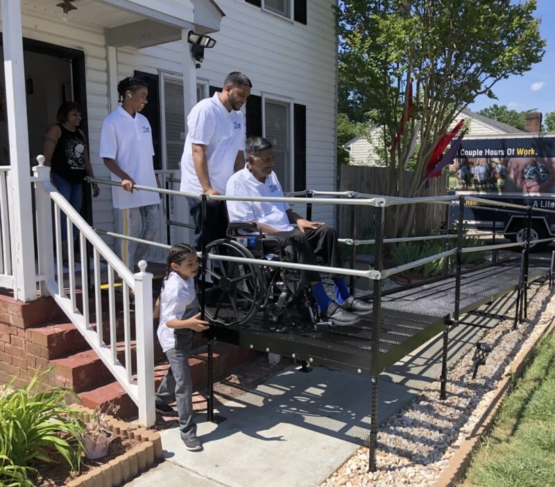 RampsRVA volunteers install this wheelchair ramp in Richmond, VA