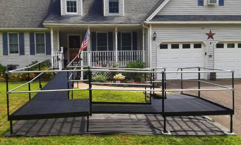 The Amramp CT & E NY team installed this ADA wheelchair ramp in Stafford Springs CT.