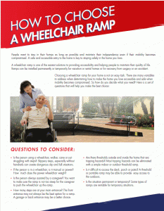 The poster of HOW TO CHOOSE A wheelchair ramp in Randolph, MA