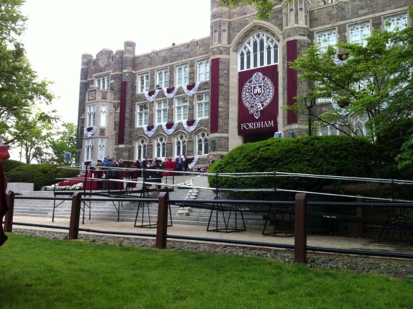 Ramp in front of Fordham University in Bronx New York for a Graduation