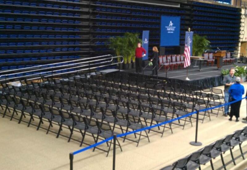 unc asheville graduation wheelchair ramp left side of stage