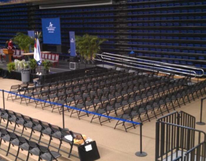 unc asheville wheelchair ramp to graduation stage right side
