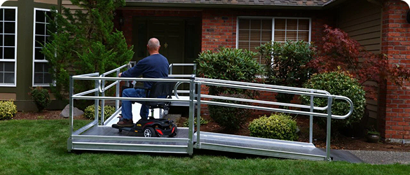 a temporary modular wheelchair ramp