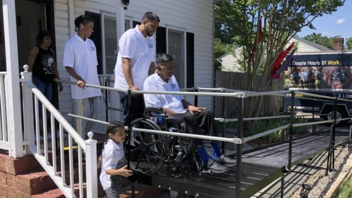 RampsRVA volunteers install this wheelchair ramp in Richmond, VA