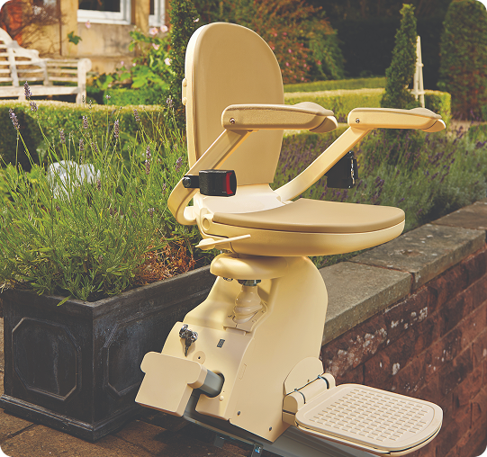 An outdoor stairlift
