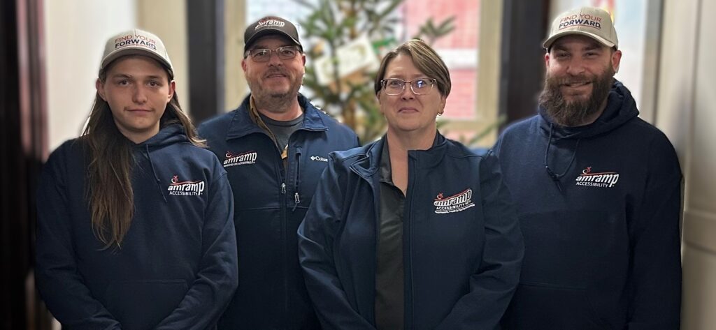 Amramp team members standing together in West Virginia.